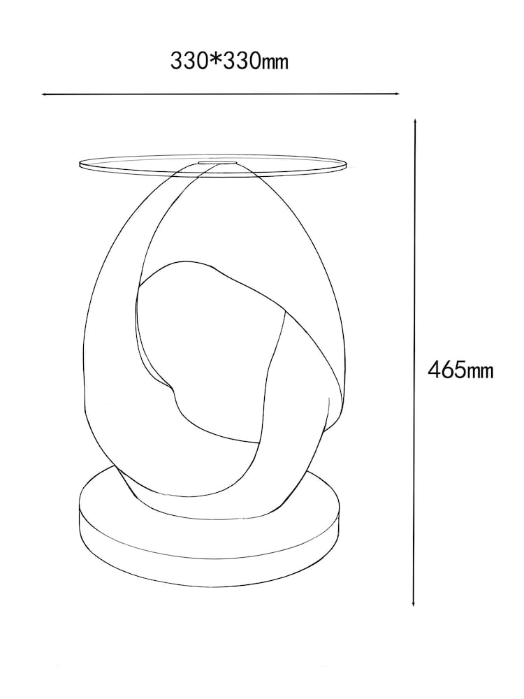 Silver Loop Resin Bedside Table - Image 5 of 5 Silver Loop Resin Bedside Table - Image 5 of 5