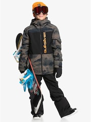 Quiksilver Brown Side Hit Youth Graphic Print Ski Jacket - Image 3 of 9