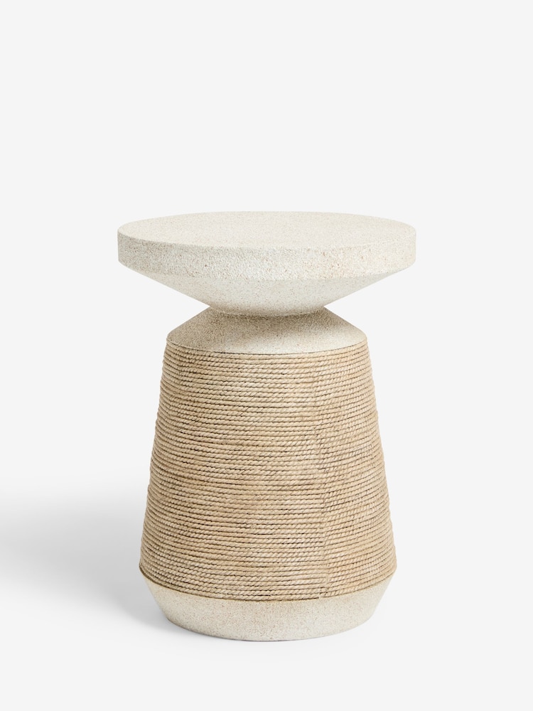 Natural Nautical Rope Resin Bedside Table - Image 2 of 5 Natural Nautical Rope Resin Bedside Table - Image 2 of 5