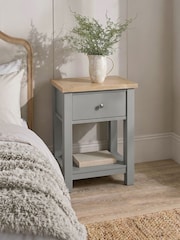 Dove Grey Malvern 1 Drawer Bedside Table - Image 1 of 7