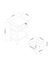 Dove Grey Malvern 1 Drawer Bedside Table - Image 7 of 7