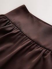 Braun - CERENE Asymmetric Ruffle Satin Midi Skirt - Bild 7 von 11