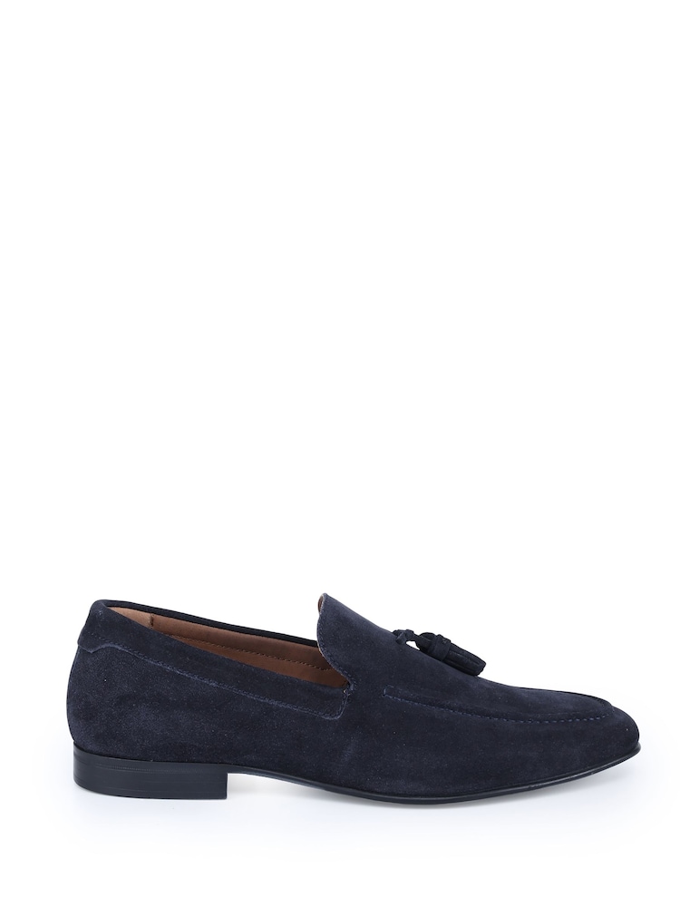 Off The Hook Blue Emerson Suede Tassel Loafers - Image 1 of 6 Off The Hook Blue Emerson Suede Tassel Loafers - Image 1 of 6
