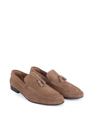 Off The Hook Natural Emerson Suede Tassel Loafers - Image 1 of 6