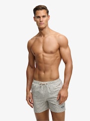 SUPERDRY Cream Premium Printed 15-inch Swim Shorts - Image 2 of 9