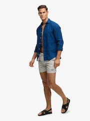 SUPERDRY Cream Premium Printed 15-inch Swim Shorts - Image 3 of 9