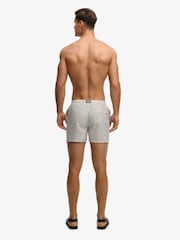 SUPERDRY Cream Premium Printed 15-inch Swim Shorts - Image 4 of 9