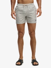 SUPERDRY Cream Premium Printed 15-inch Swim Shorts - Image 5 of 9