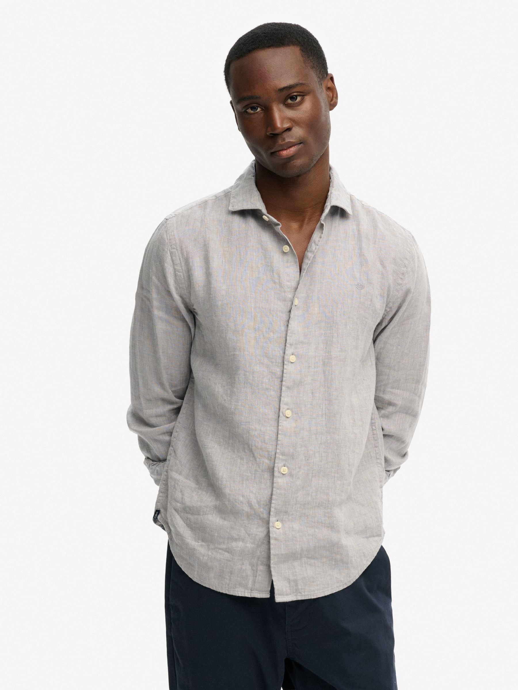 Superdry Gris Linen Shirt Riviera - Image 2
