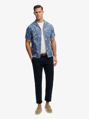 SUPERDRY Blue Short Sleeve Printed Beach Shirt - Image 4 of 6