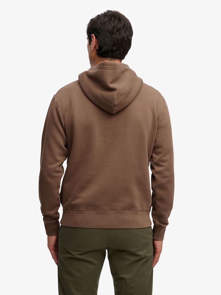 SUPERDRY Brown Micro Logo Hoodie - Image 2 of 8