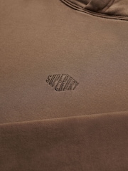 SUPERDRY Brown Micro Logo Hoodie - Image 8 of 8