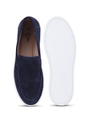 Off The Hook Blue Scottie Suede Slip On Loafers with Platform Sole - Image 4 of 6