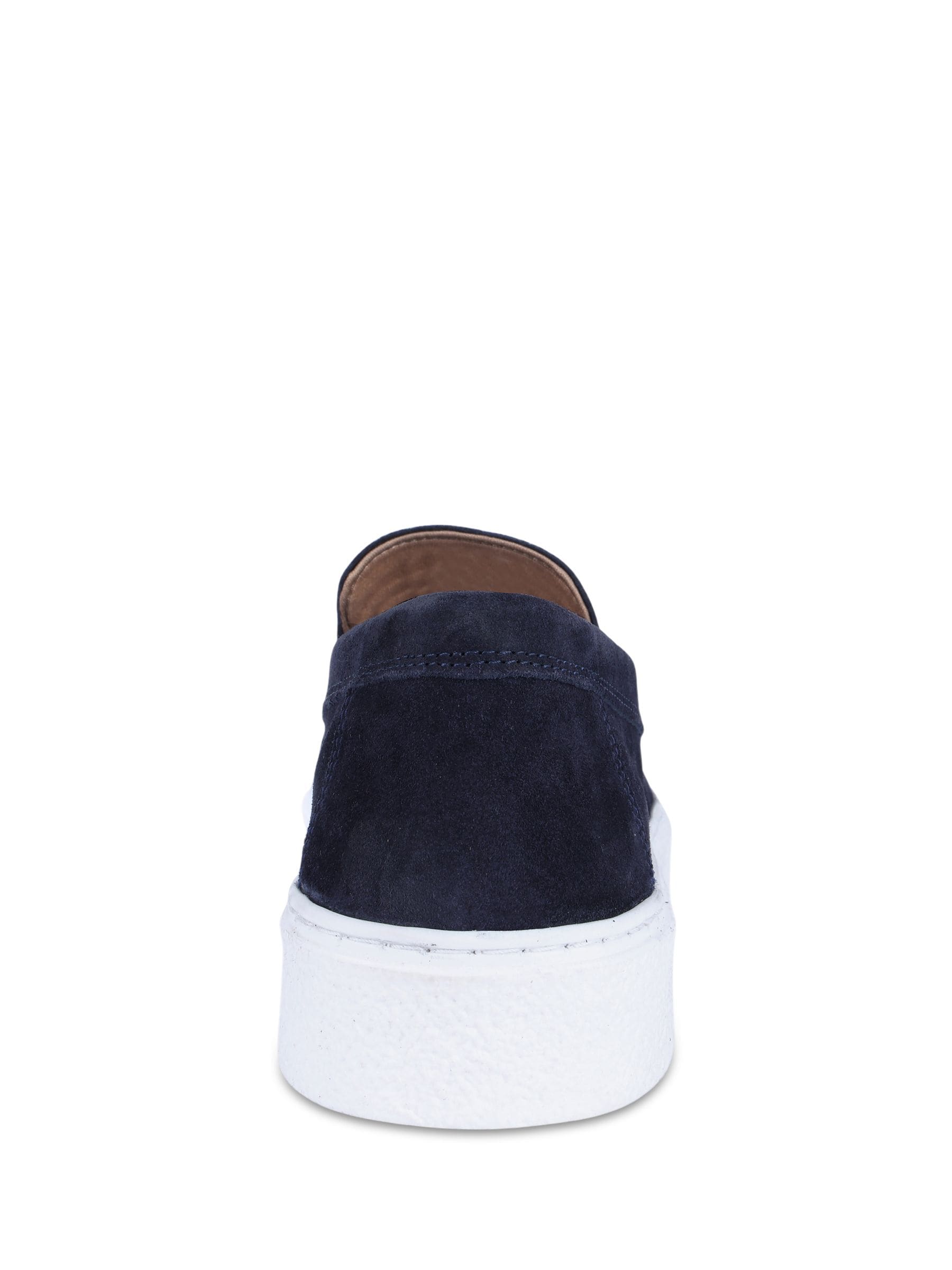 Buy Off The Hook Blue Scottie Suede Slip On Loafers with Platform