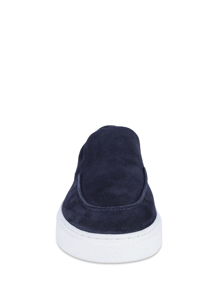 Off The Hook Blue Scottie Suede Slip On Loafers with Platform Sole - Image 6 of 6