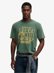 Зеленый - SUPERDRY футболка с принтом Roadside - Изображение 1 6