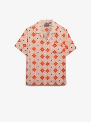 SUPERDRY Orange Beach Printed Short Sleeve Shirt - Image 6 of 7