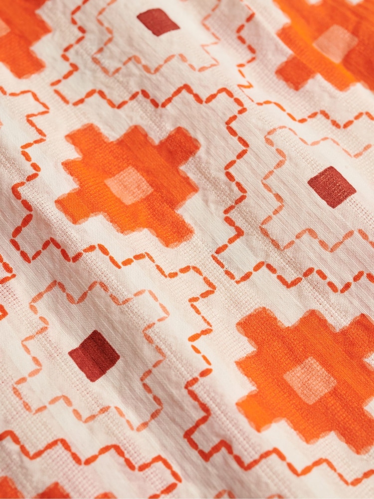 SUPERDRY Orange Beach Printed Short Sleeve Shirt - Image 7 of 7