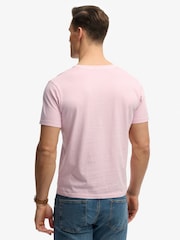 SUPERDRY Pink Classic Cotton Linen V-neckline T-Shirt - Image 3 of 8