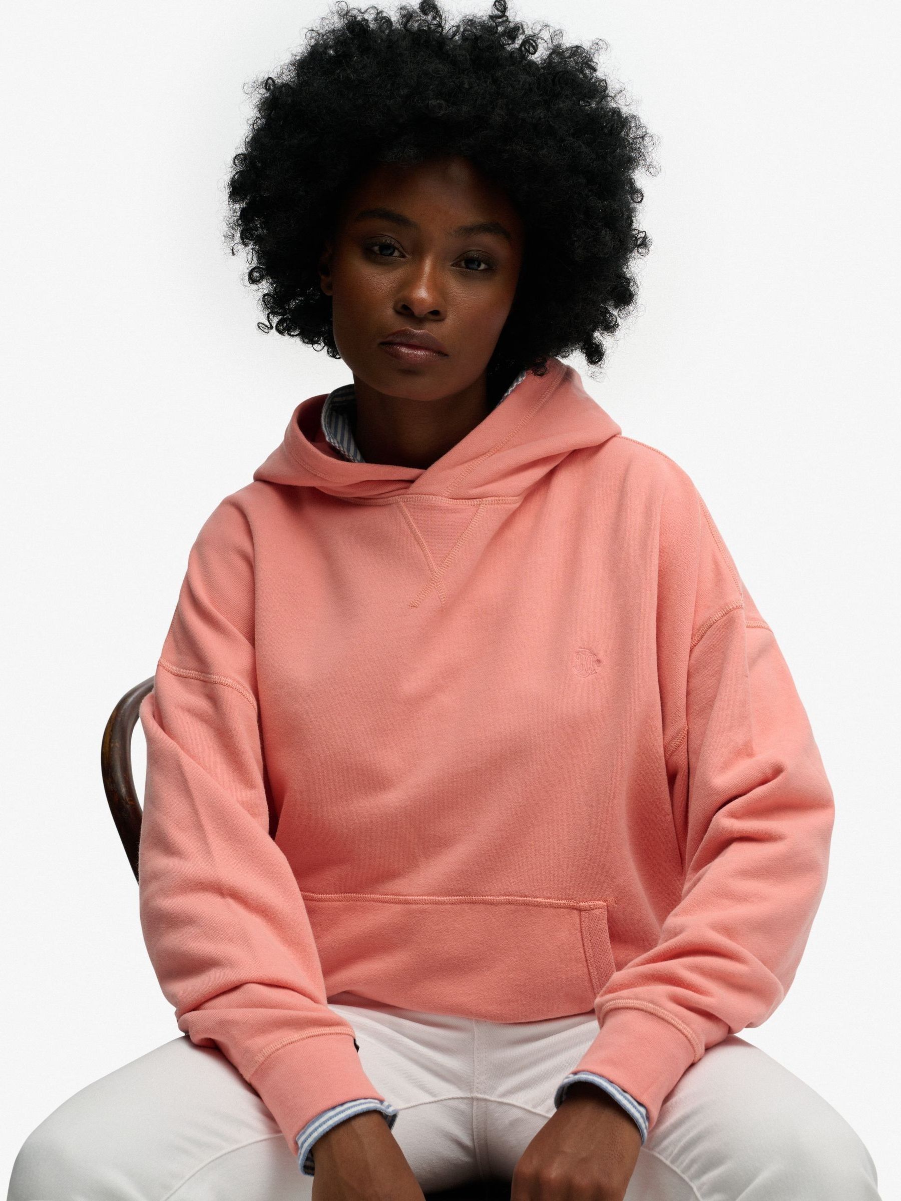 Superdry Women's Pink Hooded Sweatshirt Studios Relaxed - Image 2