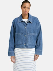 Smith & Soul Blue Boxy Denim Jacket with Patch Pockets - Image 1 of 4