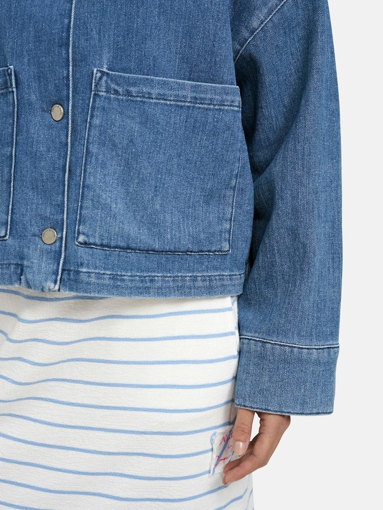 Smith & Soul Blue Boxy Denim Jacket with Patch Pockets - Image 4 of 4