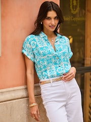 Sosandar Blue Baroque Print Shirt - Image 1 of 5