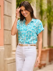 Sosandar Blue Baroque Print Shirt - Image 3 of 5