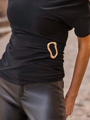 Sosandar Black Off The Shoulder Trim Detail Top - Image 3 of 3