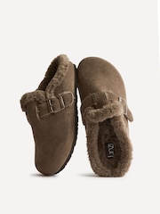 Linzi Mocha Brown Ember Suede Leather Fur Lined Slippers - Image 5 of 6