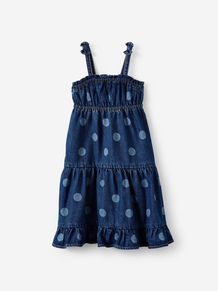 Cotton On Mermaid Midnight Blue Sleeveless Denim Tiered Dress - Image 1 of 2