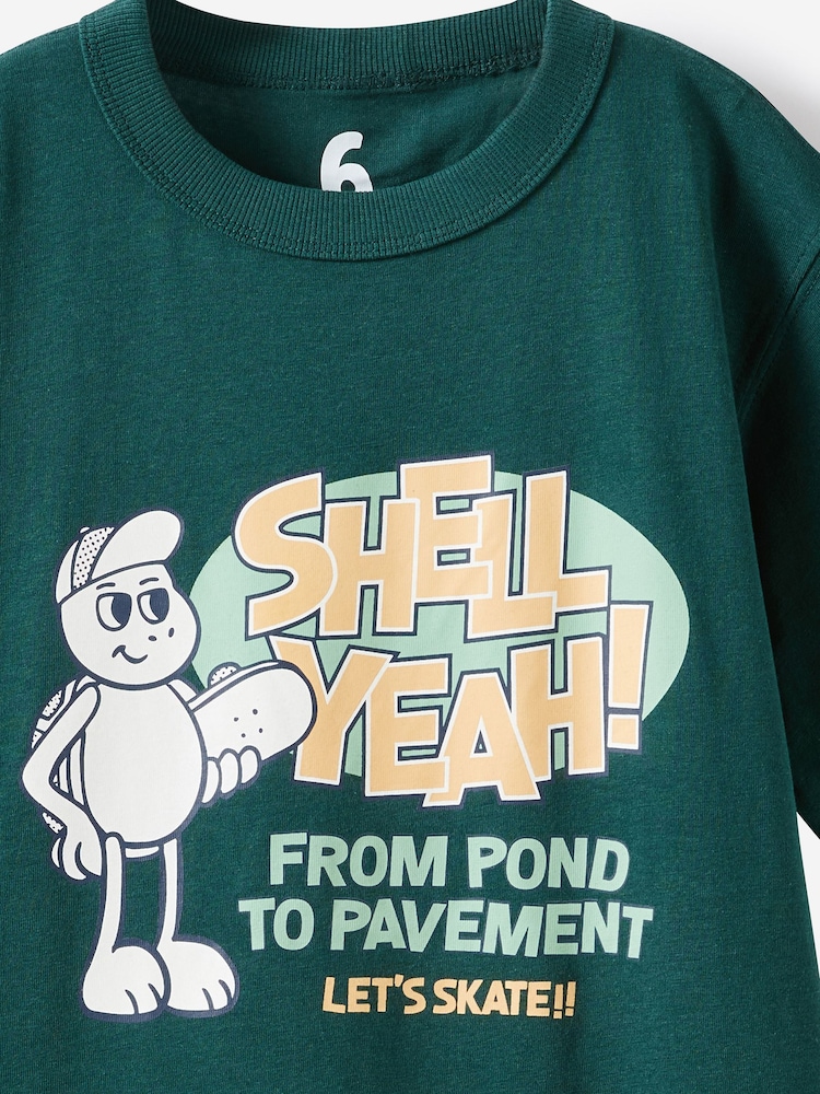 Cotton On Green Jonny Short Sleeve Back Graphic Print T-Shirt - Image 2 of 2