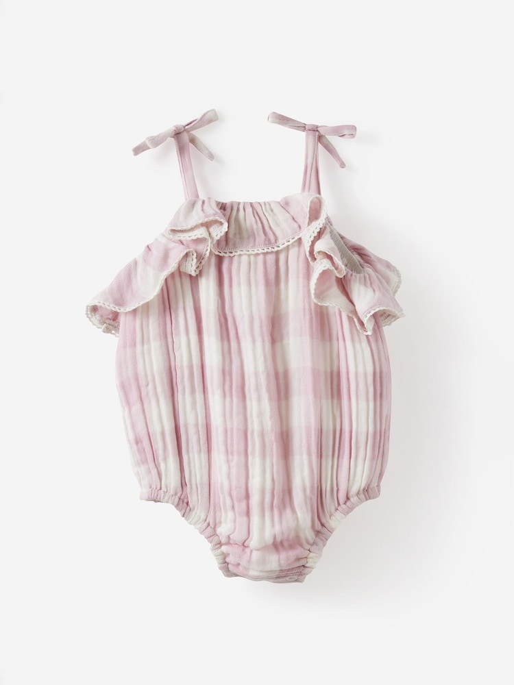Cotton On Purple Woven Sleeveless Ruffle Playsuit - Image 1 of 3 Cotton On Purple Woven Sleeveless Ruffle Playsuit - Image 1 of 3
