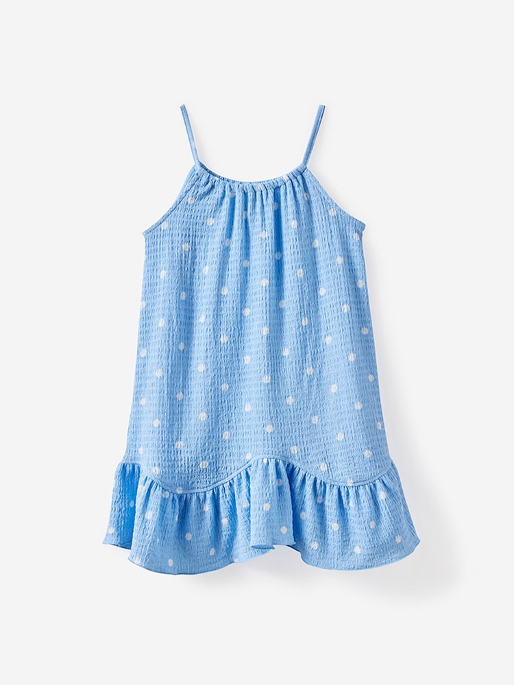 Cotton On Blue Hazel Scalloped Sleeveless Dress - Image 1 of 3