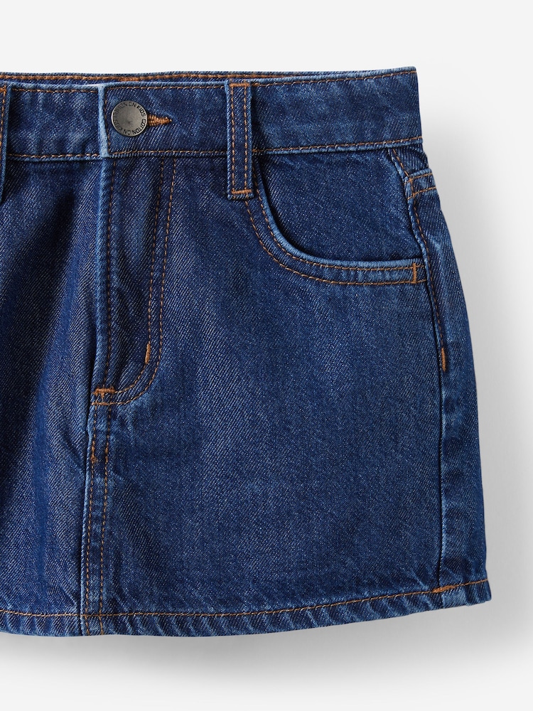 Cotton On Mermaid Midnight Blue Alayna Aline Denim Skort - Image 3 of 3