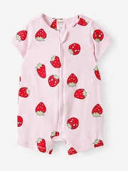 Cotton On Pink Short Sleeve Zip Romper - Image 1 of 3