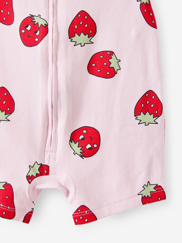 Cotton On Pink Short Sleeve Zip Romper - Image 3 of 3