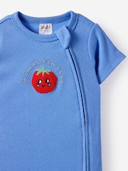 Cotton On Blue Short Sleeve Zip Romper - Image 2 of 3