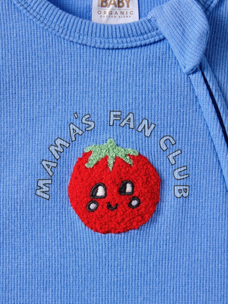 Cotton On Blue Short Sleeve Zip Romper - Image 3 of 3