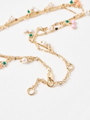 Oliver Bonas Gold Tone Molly Multi Cherry Charm Double Row Bracelet - Image 3 of 4