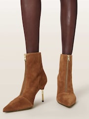 AllSaints Brown Natasha Suede Boots - Image 1 of 6
