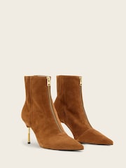 AllSaints Brown Natasha Suede Boots - Image 3 of 6