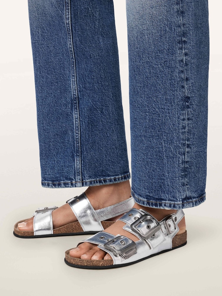 AllSaints Metallic Staffa Sandals - Image 1 of 6