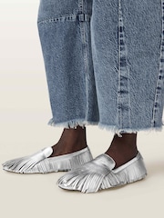 AllSaints Metallic Sandy Fringe Loafers - Image 2 of 7
