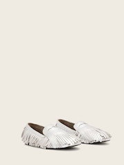 AllSaints Metallic Sandy Fringe Loafers - Image 4 of 7