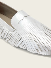 AllSaints Metallic Sandy Fringe Loafers - Image 6 of 7