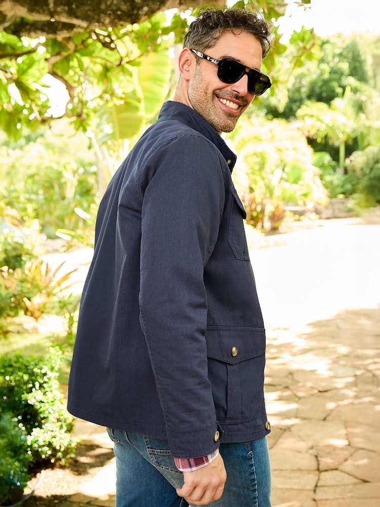 Cotton Traders Blue Cotton Cargo Jacket - Image 3 of 3 Cotton Traders Blue Cotton Cargo Jacket - Image 3 of 3
