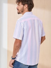 Cotton Traders Grey Signature Short Sleeve Oxford Shirt - Image 4 of 4