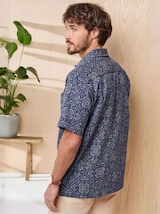 Cotton Traders Blue Signature Short Sleeve Casual Cotton Shirt - Image 2 of 4