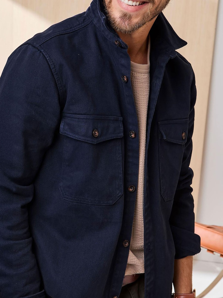 Cotton Traders Blue Signature Twill Overshirt - Image 4 of 4